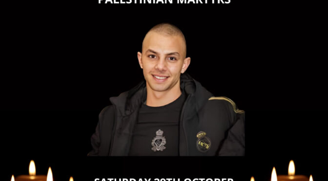 Join us Saturday 29th to honour all Palestine martyrs and freedom fighters 