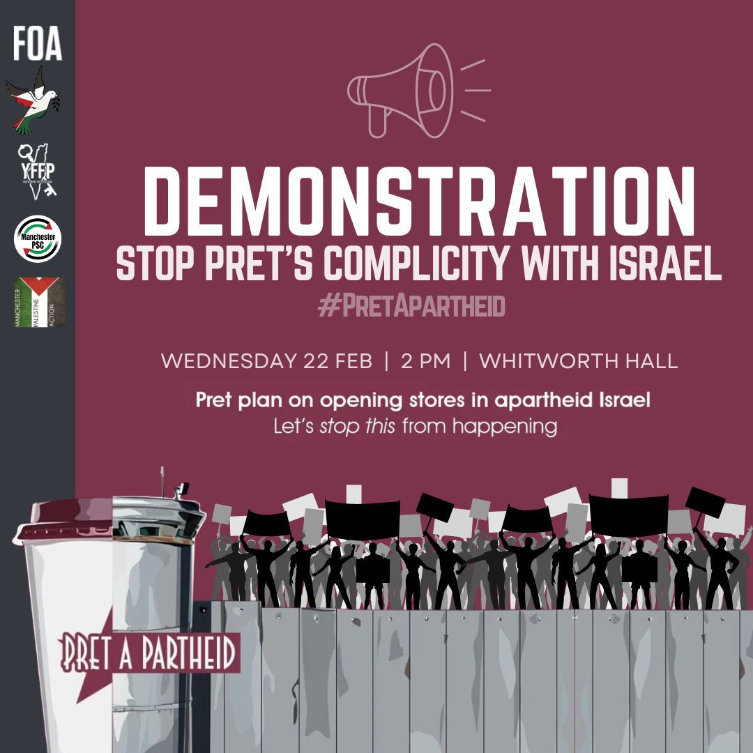 DEMONSTRATION: STOP PRET’s COMPLICITY WITH ISRAE