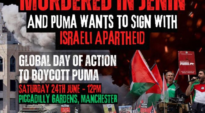 Global Day of Action to boycott Puma – PROTEST ISRAEL’S MASSACRE IN JENIN