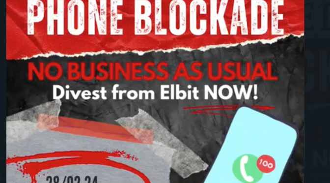 TAKE URGENT ACTION FOR PALESTINE – JOIN THE PHONE BLOCKADE TODAY