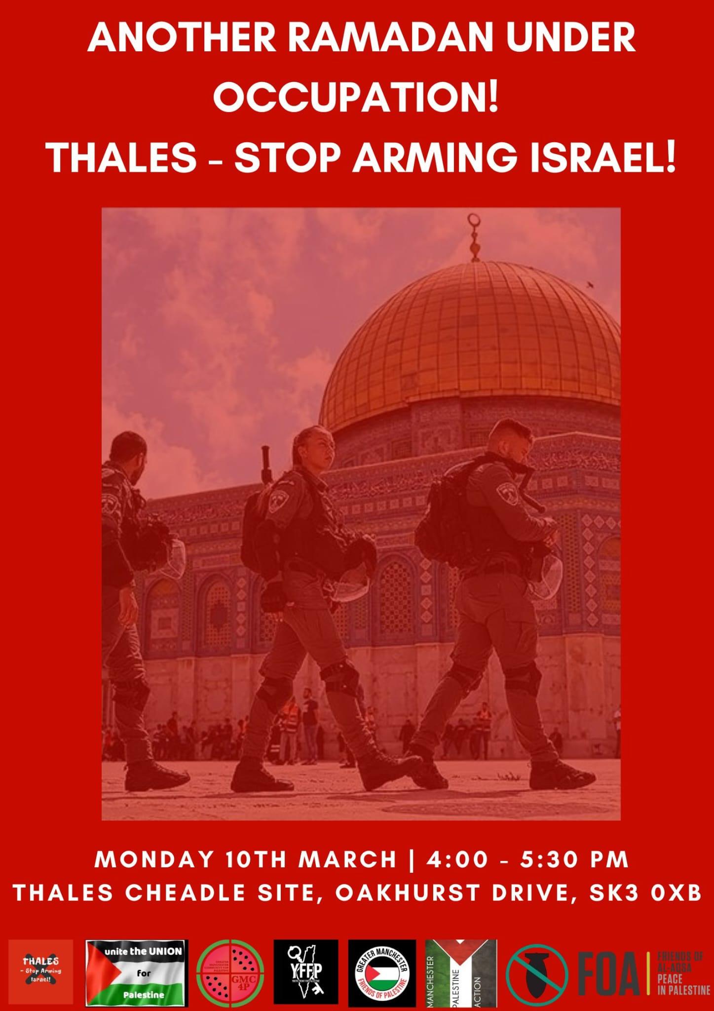 THALES - STOP ARMING ISRAEL COMMUNITY DEMO: HANDS OFF THE WEST BANK!