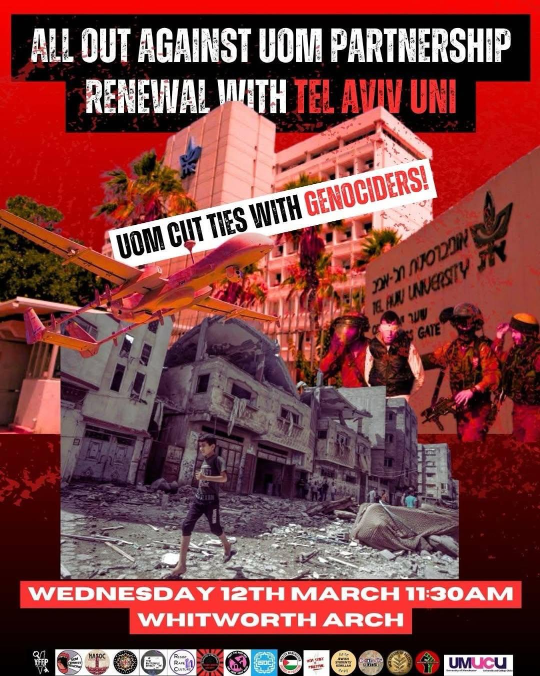 All Out Against UOM Partnership Renewal With Tel Aviv Uni