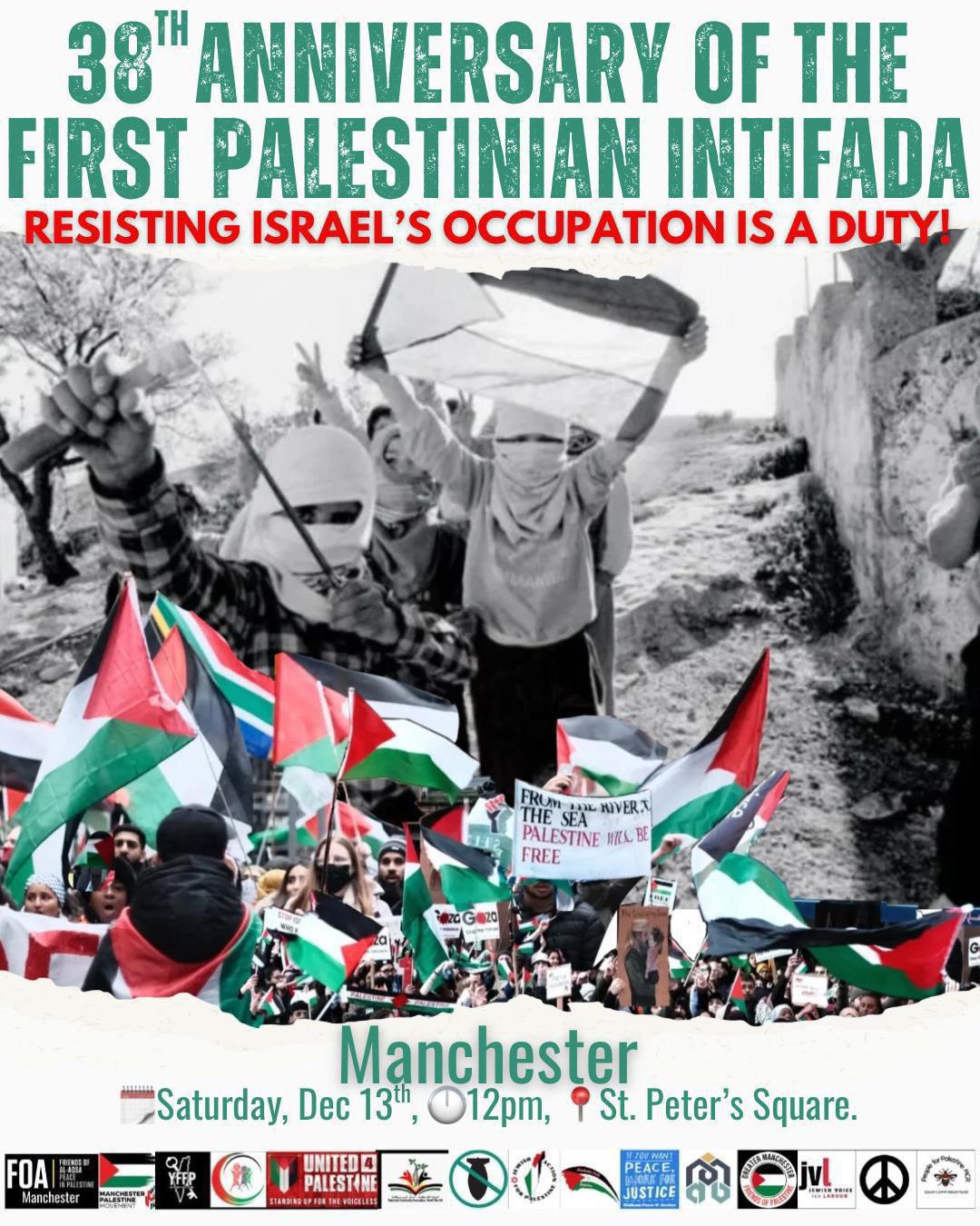 38th Anniversary Of The First Palestinian Intifada.
