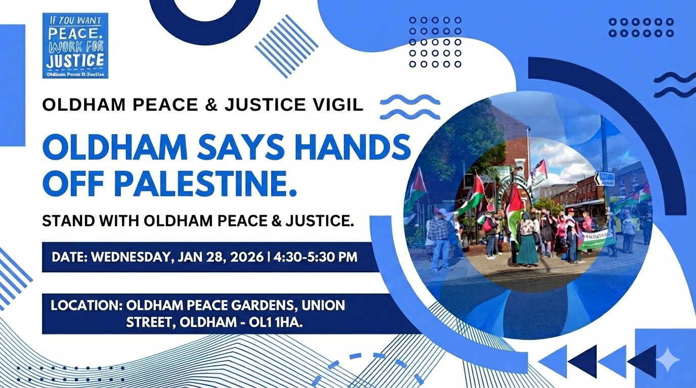 OLDHAM SAYS: HANDS OFF PALESTINE