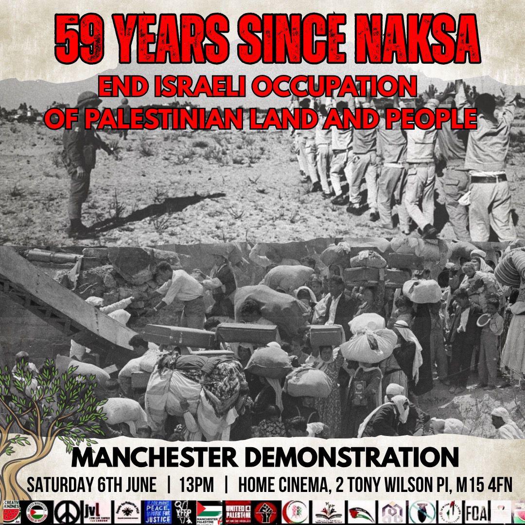 59 YEARS SINCE NAKSA  END ISRAELI OCCUPATION OF PALESTINIAN LAND AND PEOPLE