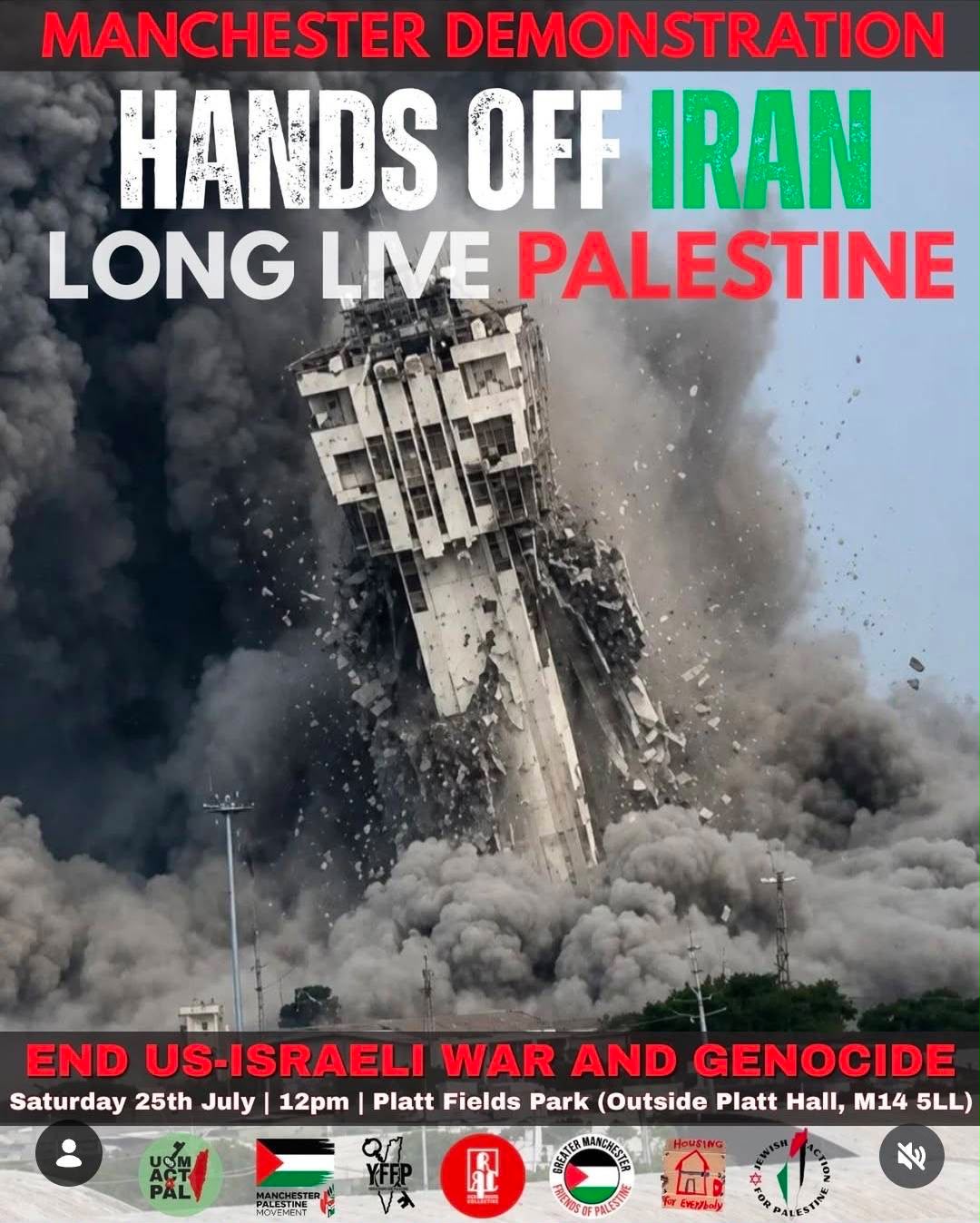 Hands Off Iran! Long Live Palestine!