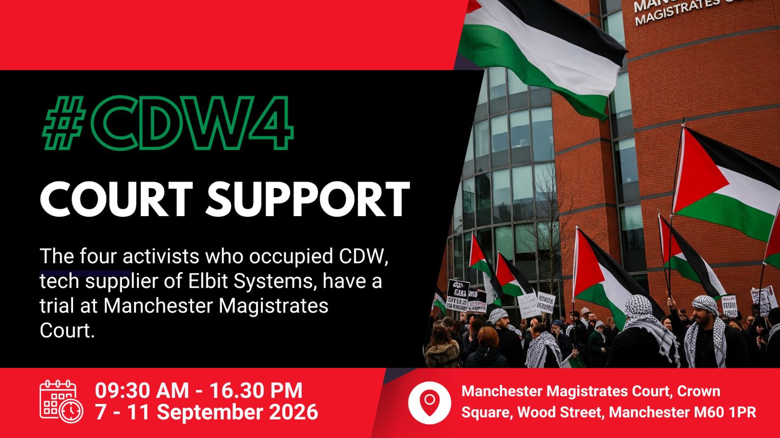 COURT SUPPORT NEEDED FOR THE #CDW4!